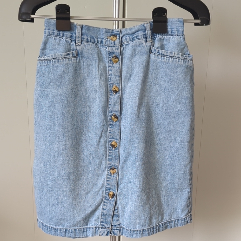 Gloria Vanderbilt Blue Pencil Skirt Knee-Length Casual